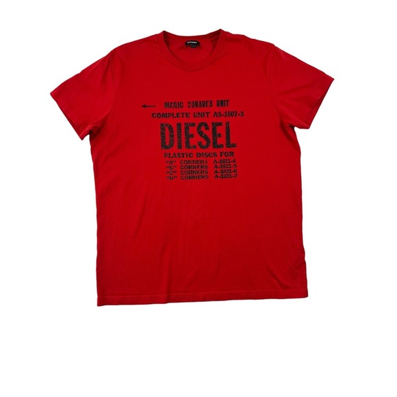 Diesel Men Red Short Sleeve Crew Neck T-Shirt Sz‎ XXL - Picture 1 of 8